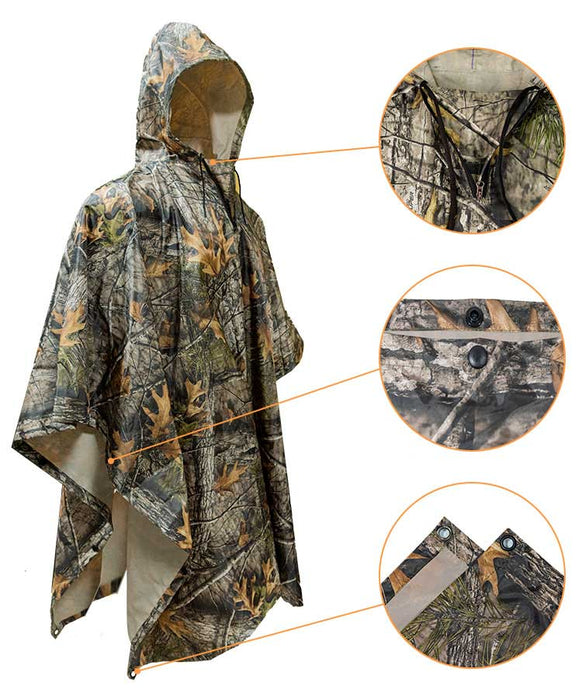 PONCHO O CAPA PARA LLUVIA CAMUFLADO