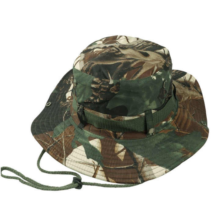 SOMBRERO TÁCTICO VERDE BEIGE CINTA VERDE ESTILO SAFARI SELVA