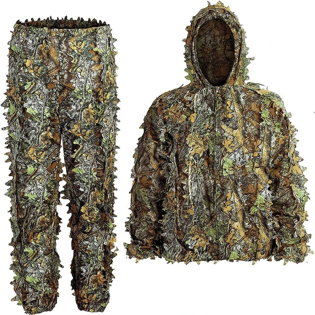 TRAJE GHILLIE CAMUFLADO CON HOJAS TALLA M/L
