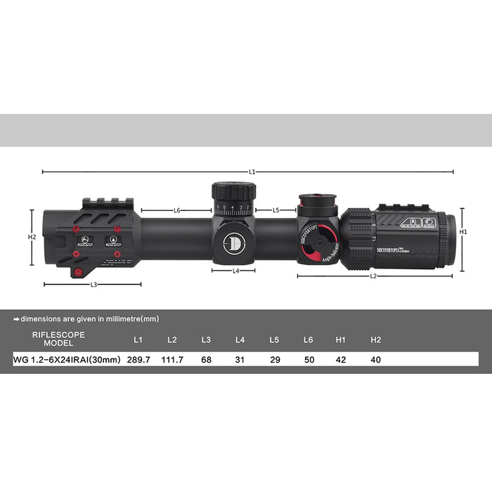MIRA TELESCOPICA DISCOVERY WG 1.2-6X 24 IRAI