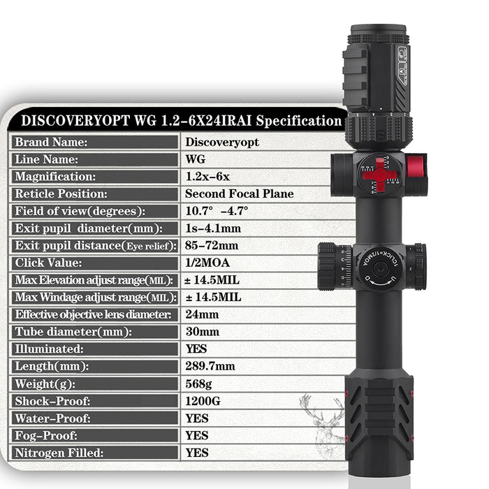 MIRA TELESCOPICA DISCOVERY WG 1.2-6X 24 IRAI