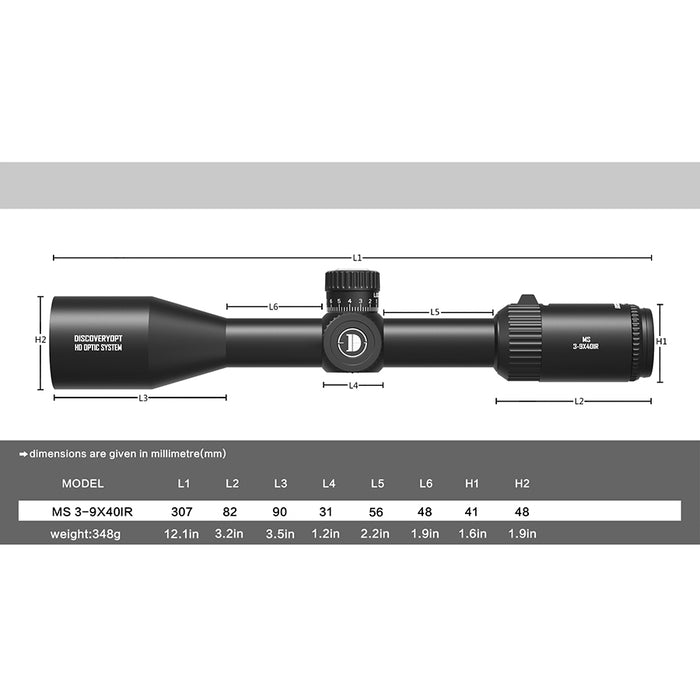 MIRA TELESCOPICA DISCOVERY MS 3-9X40 IR