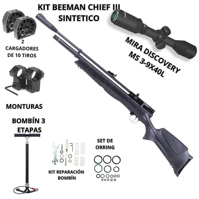KIT RIFLE PCP BEEMAN CHIEF III SINTETICO REGULADO 5.5