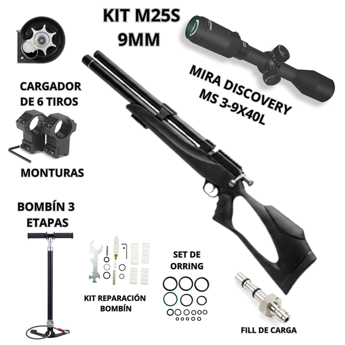 KIT RIFLE PCP M25S 9MM