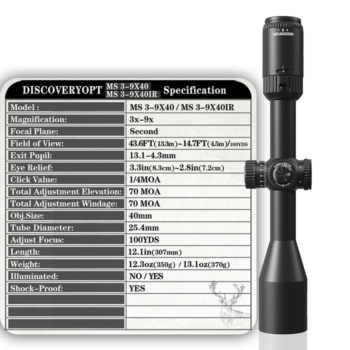 MIRA TELESCOPICA DISCOVERY MS 3-9X40 IR
