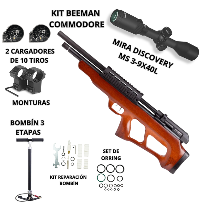 KIT RIFLE PCP BEEMAN COMMODORE MADERA 5.5