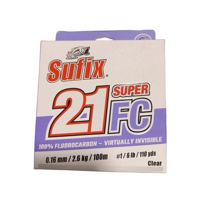 SUFIX FLUOROCARBON SUPER 21 FC 016 2.6KG CLARO 100 METROS