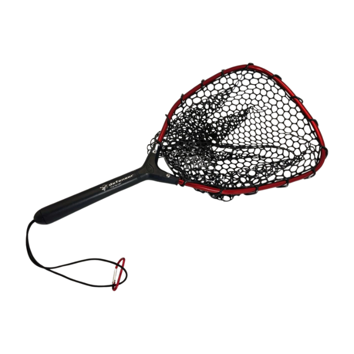 CHINGUILLO DE PESCA MALLA SILICONA NEGRO CON ROJO