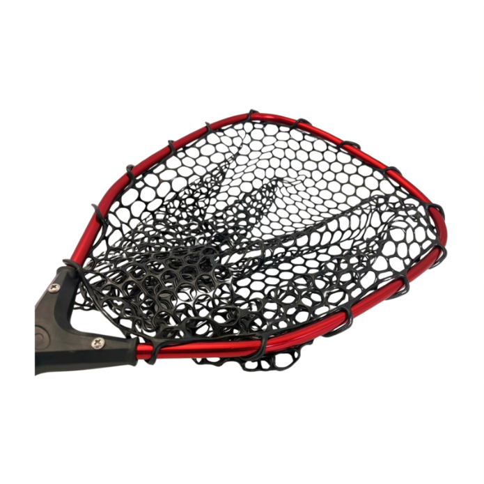 CHINGUILLO DE PESCA MALLA SILICONA NEGRO CON ROJO