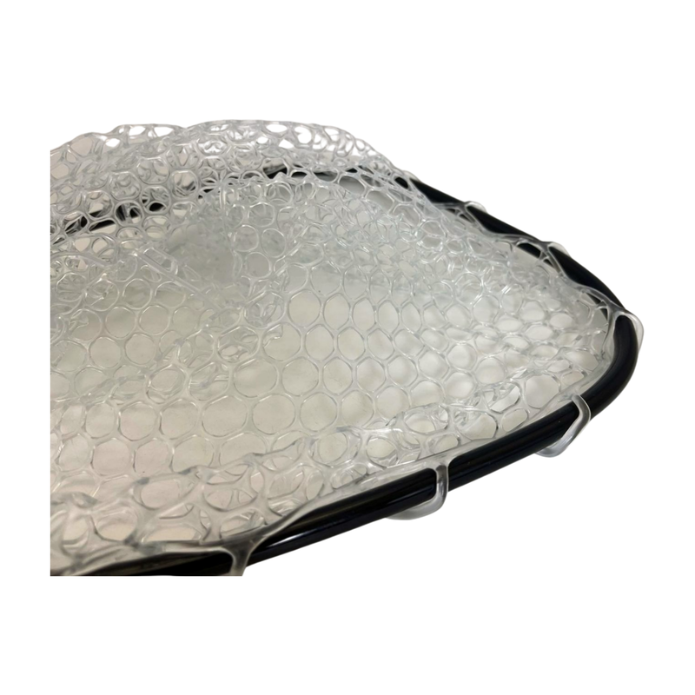 CHINGUILLO DE PESCA MALLA SILICONA NEGRO CON BLANCO