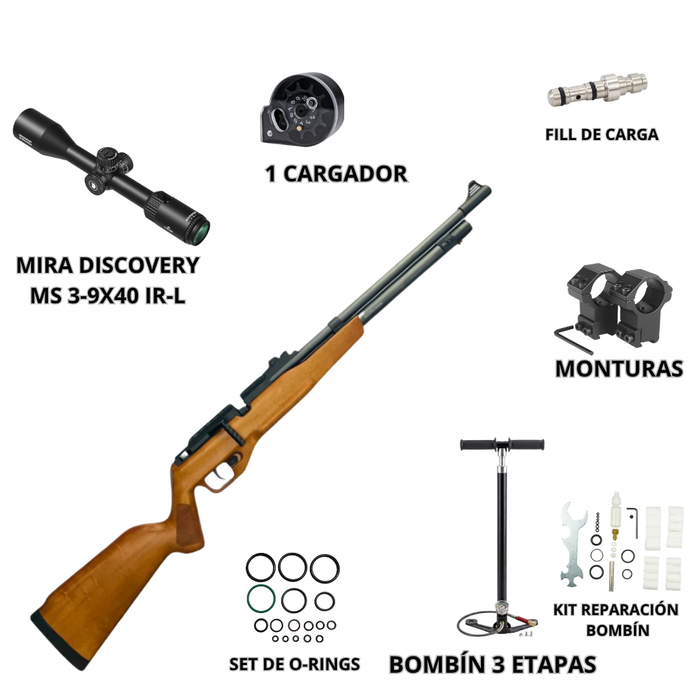 KIT RIFLE PCP PCP1000 MADERA 5.5