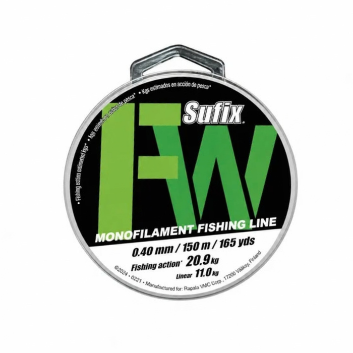 NYLON SUFIX FRESHWATER 0.40MM CLARO 150 METROS