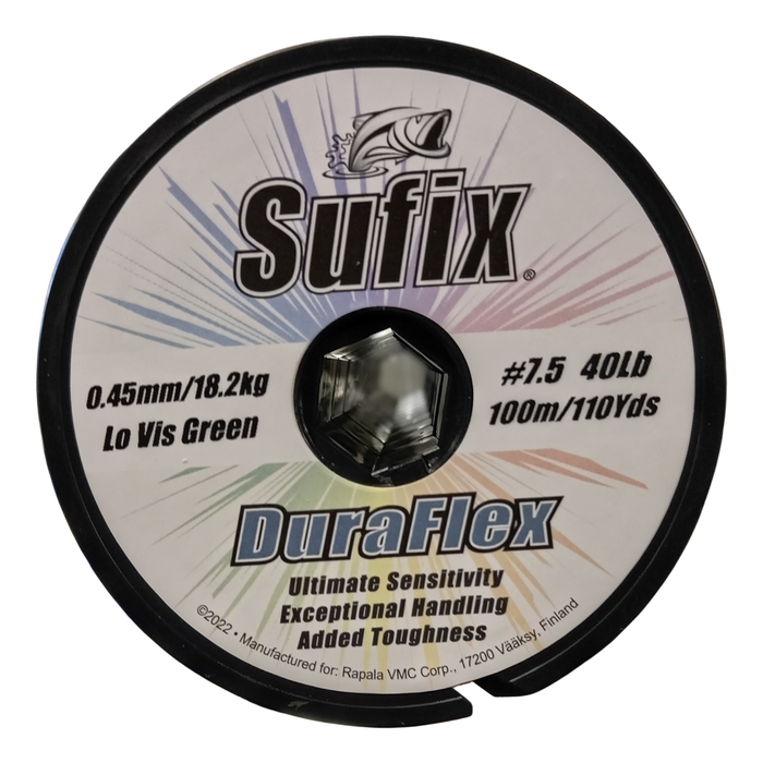 NYLON SUFIX DURAFLEX 0.45MM VERDE 100 METROS