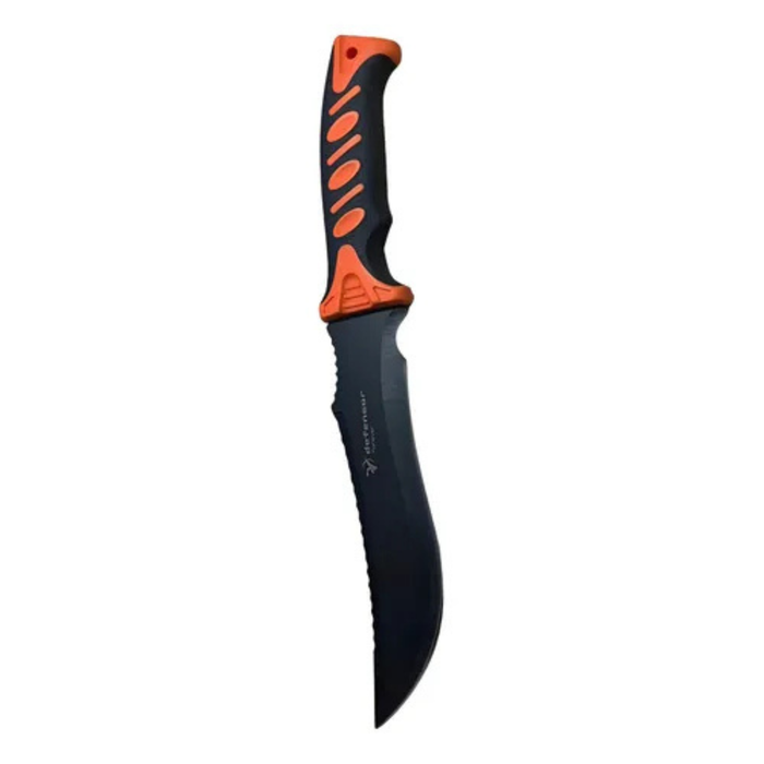 CUCHILLO TÁCTICO NEGRO CON NARANJA CON FUNDA