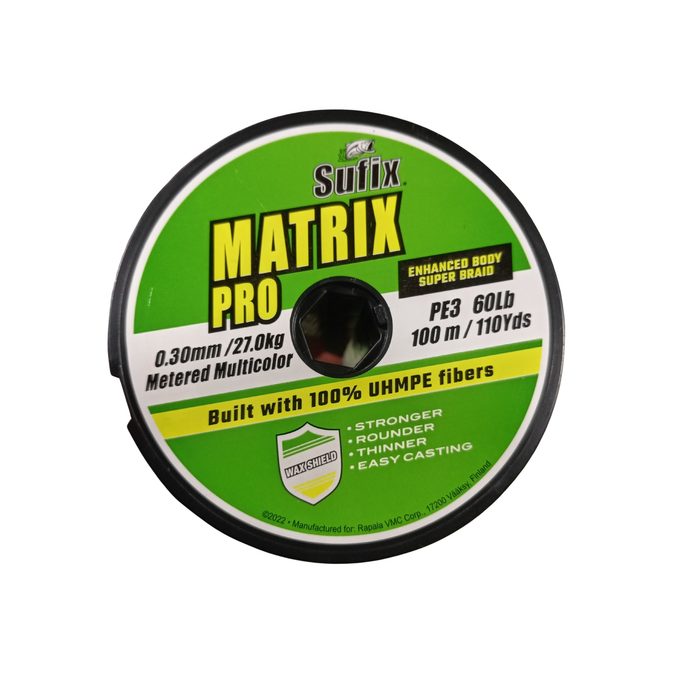 MULTIFILAMENTO SUFIX MATRIX PRO 0.30MM MULTICOLOR 100 METROS