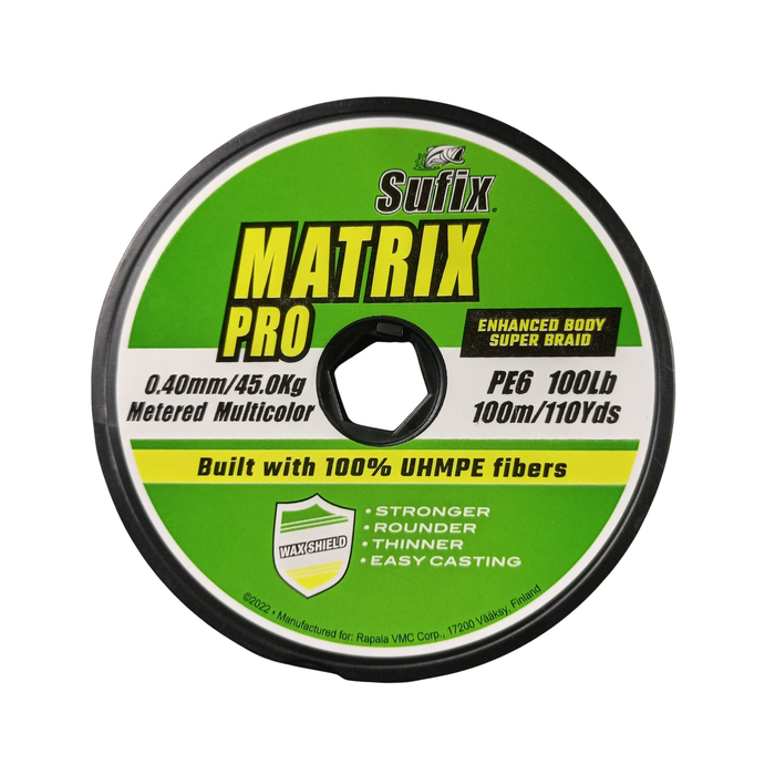 MULTIFILAMENTO SUFIX MATRIX PRO 0.40MM MULTICOLOR 100 METROS
