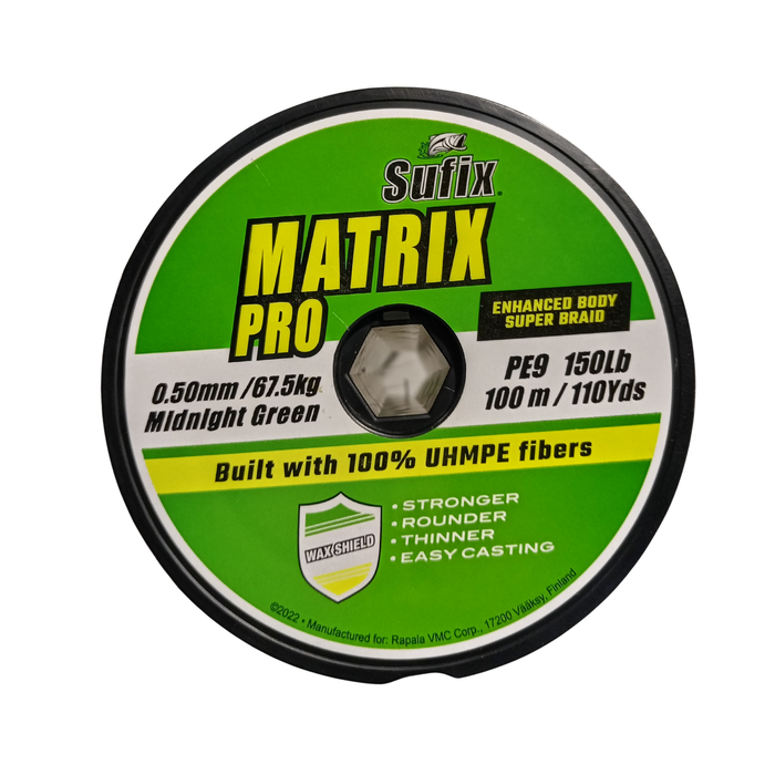 MULTIFILAMENTO SUFIX MATRIX PRO 0.50MM VERDE 100 METROS