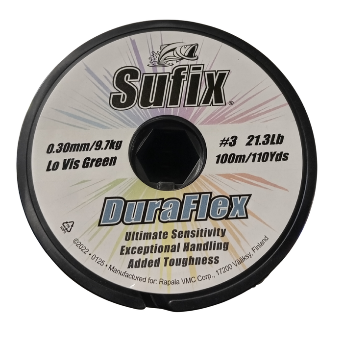 NYLON SUFIX DURAFLEX 0.30MM VERDE 100 METROS