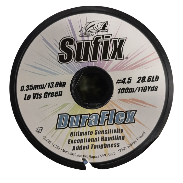 NYLON SUFIX DURAFLEX 0.35MM VERDE 100 METROS
