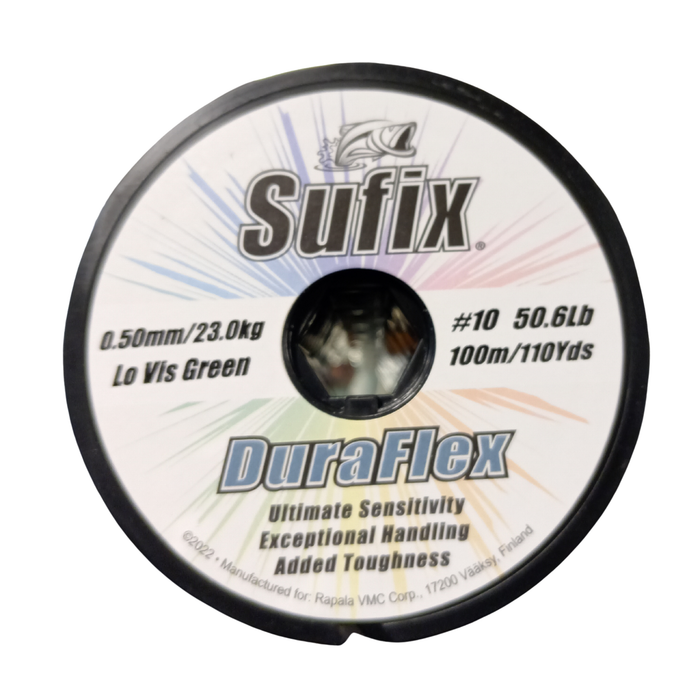 NYLON SUFIX DURAFLEX 0.50MM VERDE 100 METROS