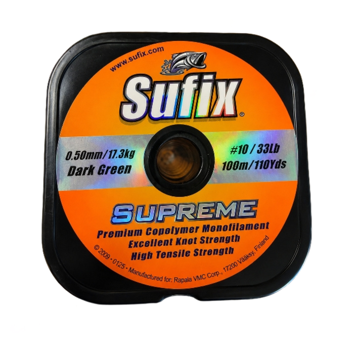 NYLON SUFIX SUPREME 0.50MM VERDE 100 METROS