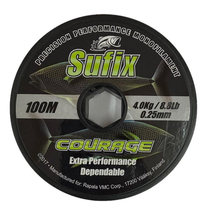 NYLON SUFIX COURAGE 0.25MM TRANSPARENTE 100M